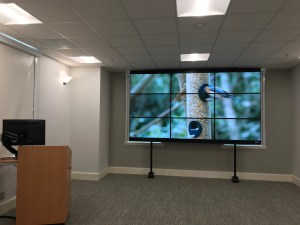 Pomona video wall and lectern